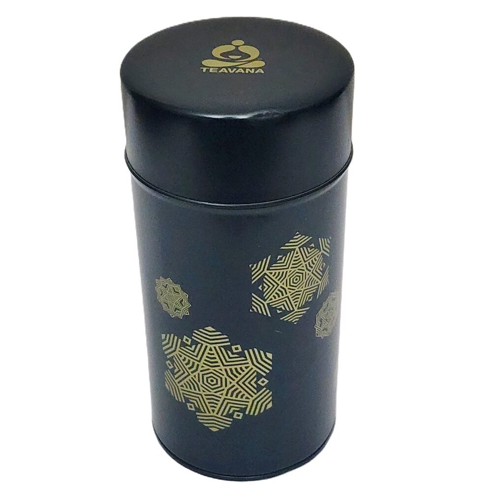 Green w/Gold Snowflakes Holiday Special Edition  Teavana 8oz Tea Tin with Lid
